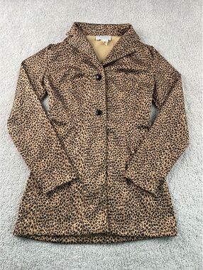 XOXO Women’s Small Leopard Print Jacket Button Front Y2K Retro Animal Print